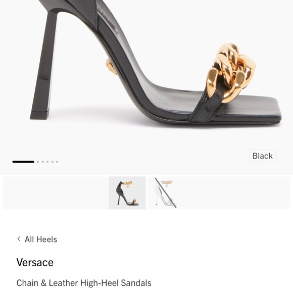 Versace Medusa Chain-link Ankle Strap Sandals Medusa Charm Square Toe Sz 39 - Picture 5 of 5